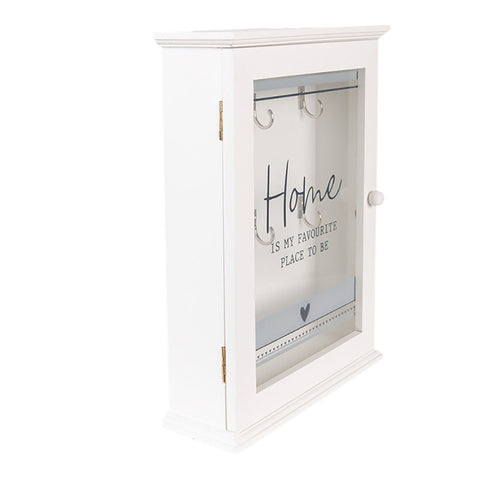 CLAYRE & EEF Cassetta portachiavi legno bianco 20x6x27 cm