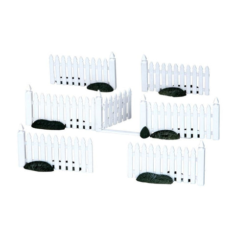 LEMAX Lot de 7 clôtures en plastique blanc "Plastic Palissade" H3,7 x 41 x 2,3 cm