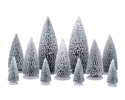 LEMAX Alberi di pino bianchi "White Pine Trees" in plastica H23.5 cm