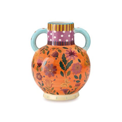 Fade Vaso da tavolo porta fiori decorativo in ceramica "Mexico" 18xH22 cm