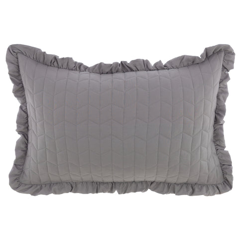 Lot de 2 Housses de Coussin Blanc Mariclò Gris avec Volant "Diamante" 50x80 cm