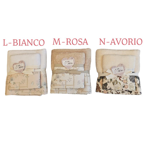 Blanc Mariclò Coppia spugna asciugamani in cotone 40x60 - 60x100 cm 14 varianti