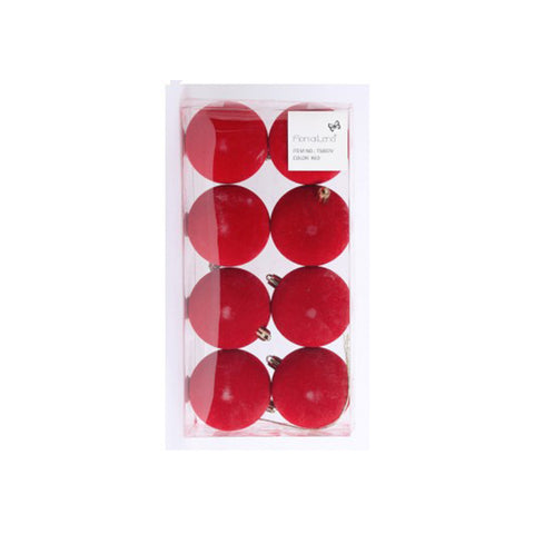 Lena's Flowers Pack de 8 boules de Noël effet velours, D7 cm, 3 variantes (1CF)