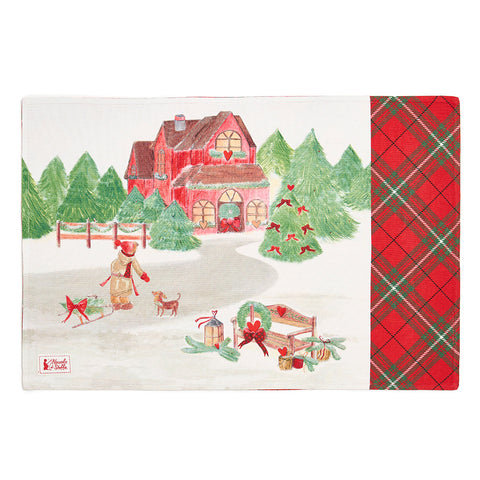 Cloth Clouds Placemat "Christmas Card" 33x50 cm 2 variants (1pc)