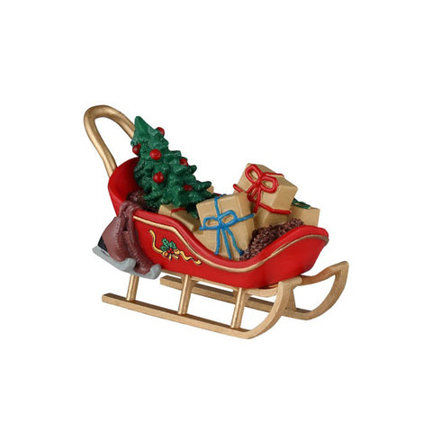 LEMAX Slitta con doni "Vintage Christmas" in resina H5.2 x 6.3 x 4.2 cm