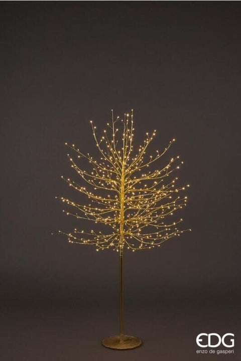 EDG Enzo De Gasperi Gold Beech Christmas Tree with Base, 580 LEDs (warm white), H150 D80 cm