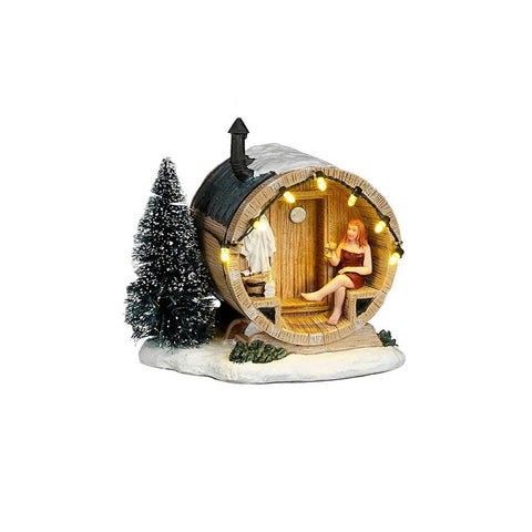 Luville Edificio Sauna a botte a batteria con luci led 11,5x10xh12 cm