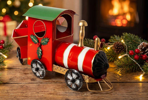 L'arte di Nacchi Treno decorativo di natale in metallo 94x17x25 cm