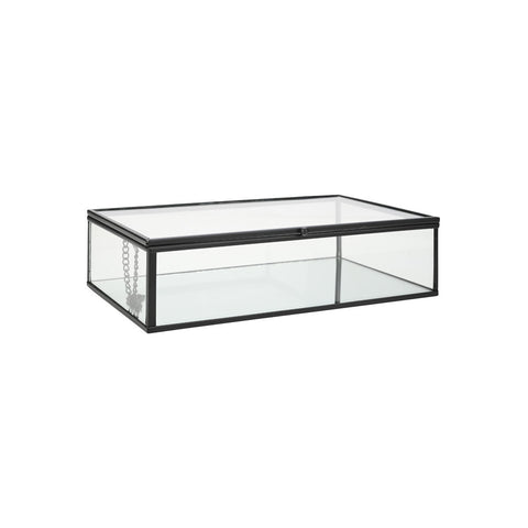 Estia Home Scatola Porta oggetti in vetro specchio e metallo 24x14xH6 cm