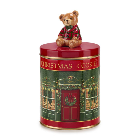 Fade Scatola per Biscotti di natale Teddy in latta 10xH18.5 cm