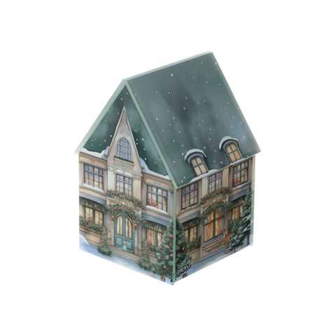 Boîte en verre de Noël Hervit « Cottage » D9xH13 cm
