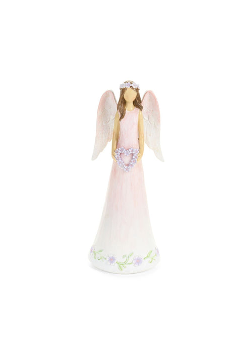 Figurine d'ange en résine « It Will Bloom » avec nuages ​​en tissu, H21,5 cm, 3 variantes (1 unité)