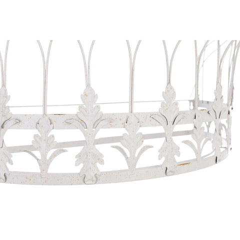 Blanc Mariclò Cielo Letto in metallo effetto anticato bianco "Curly" 66x34x25 cm