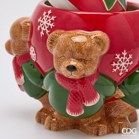 EDG Contenitore Palla di Natale in ceramica 23x17,5xH25 cm
