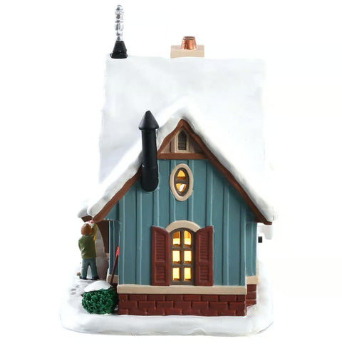 LEMAX Edificio in porcellana con luci led "Snow Day" H17×19.5×12 cm
