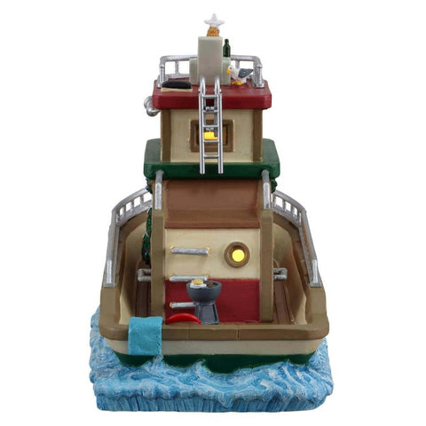 LEMAX Led illuminated boat "Jonathan's Houseboat On The Bay" in porcelain H15.8 x 24 x 11.2 cm