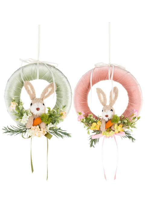 Nuvole di Stoffa Set 2 Ghirlande Coniglio di Pasqua in effetto velluto "PePen" 24/29 cm