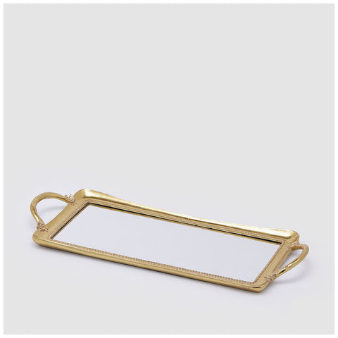 Plateau miroir doré EDG Enzo De Gasperi 50 x 21,5 x H 3,5 cm