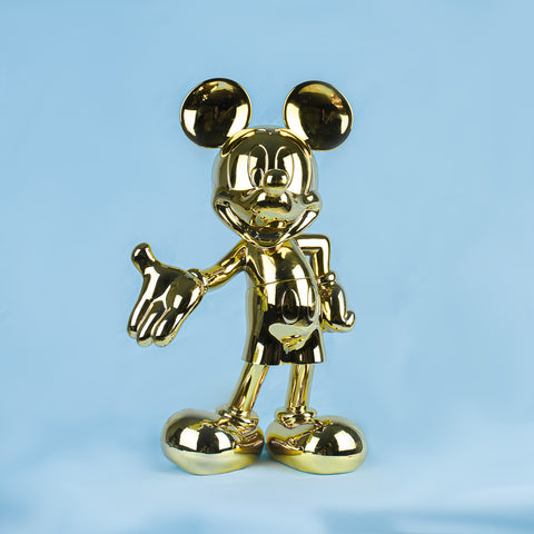 LEBLON DELIENNE Statuina Topolino Welcome piccolo oro cromato 18.5xH30 cm