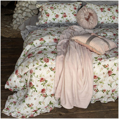 L'Atelier 17 Floral Queen Size Quilt + 2 Pillowcases "Rosy" 220x260 cm