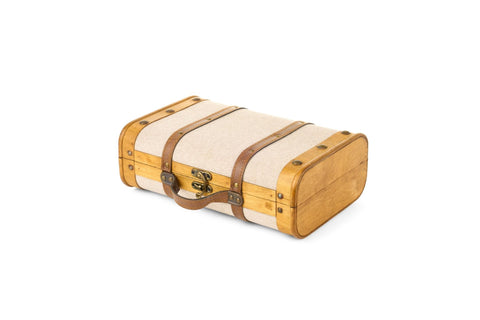 Nuvole di Stoffa Lot de 2 valises de rangement en bois 35x24x12 - 40x30x16 cm