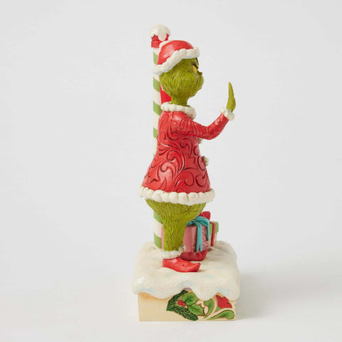 Figurine de Noël Grinch Enesco avec panneau d'arrêt, Jim Shore H 24 cm