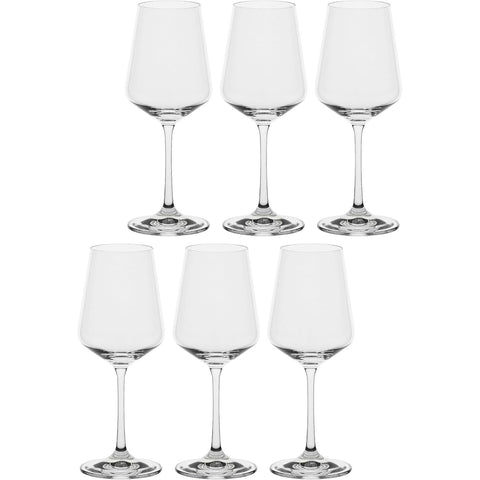 LA PORCELLANA BIANCA Set 6 Calici Vino Bianco in vetro "Riserva" 300 ml