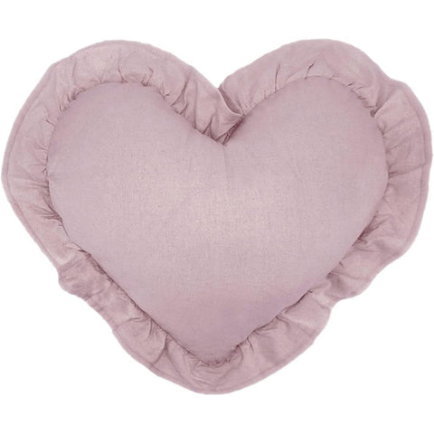 L'ATELIER 17 Heart-shaped decorative cushion with cotton flounce, Collection: "Essentiel" Shabby Chic 40x45 cm 6 variants