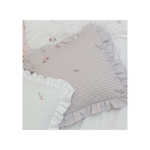 L'Atelier 17 Fodera Cuscino arredo con gala "Soffio di Fiori" 45x45 cm 3 varianti(1 unità)