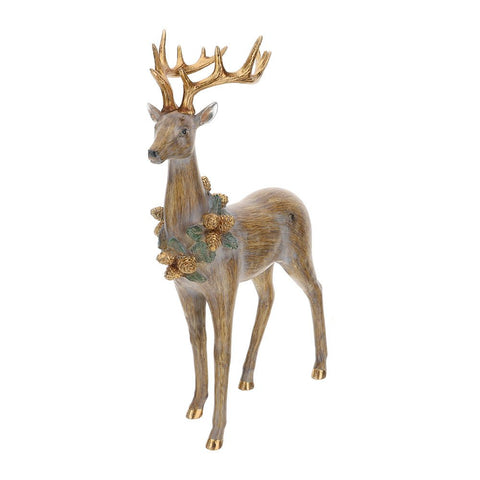 Hervit Christmas decoration resin deer figurine antique gold 32x15.5xH50.5 cm