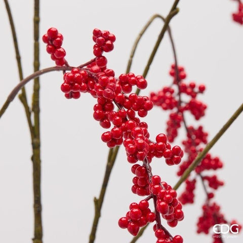 EDG Ramo natalizio decorativo con bacche rosse "Ilex cadente" H150 cm