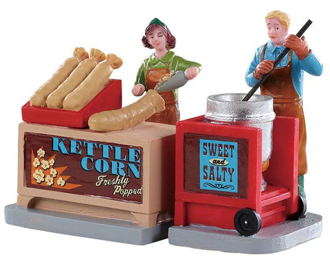 LEMAX Chiosco di popcorn caramellati "Kettle Corn Stand" in resina H7.3 cm