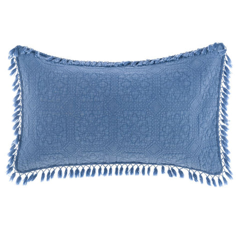 Lot de 2 housses de coussin en coton bleu "Le Nappe" 50x80 cm Blanc Mariclò