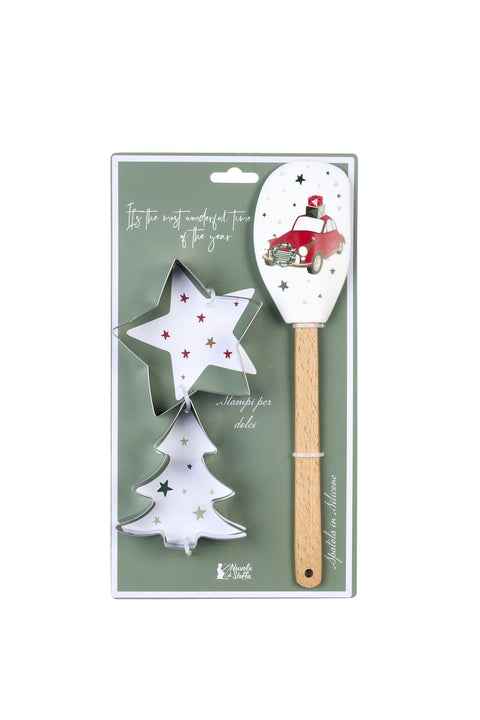 Spatule Nuages ​​en Tissu + 2 moules « Noël arrive » 6 variantes (2 unités)