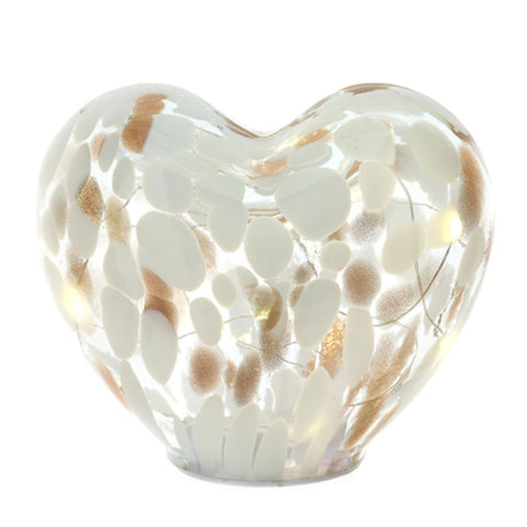 Hervit Transparent Glass Heart with LED Light 15xH12.5 cm