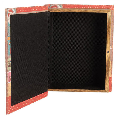 Clayre & Eef Set 3 Scatole Libri natalizi contenitori in legno