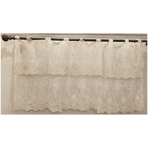 Charme Mantovana in pizzo cipria "Marianto", Made in Italy L150xH60 cm 2 varianti (1pz)