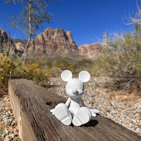 LEBLON DELIENNE Statuina Topolino seduto piccolo bianco 13.5xH12 cm