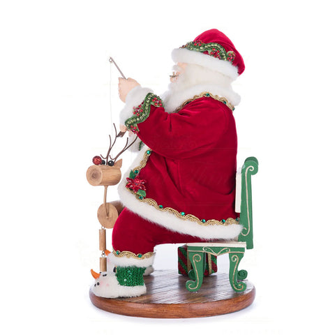 GOODWILL Père Noël en résine avec marionnette "Katherine's Collection" 33 cm
