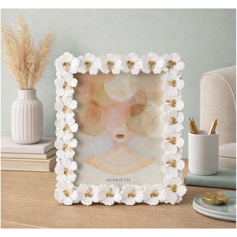 Henriette Portafoto Petalo Chic bianco/oro "Ostuni" 27x32cm(20x25cm)