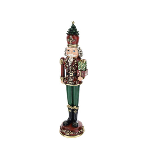 Hervit Figurine de Noël Soldat YORK Casse-Noisette avec cadeaux en résine H43 cm