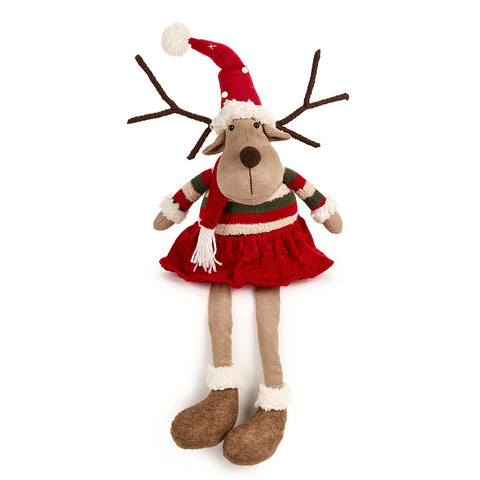 Clouds of Fabric Christmas Reindeer Puppet "Christmas Card" 21x20xH75 cm 2 variants (1pc)