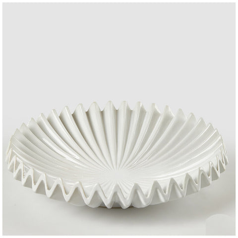 EDG Enzo De Gasperi Piatto Decorativo Raggiera in ceramica avorio D36,5xH9 cm