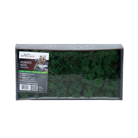 MY VILLAGE Dark green moss lichen for Christmas village 500 grams