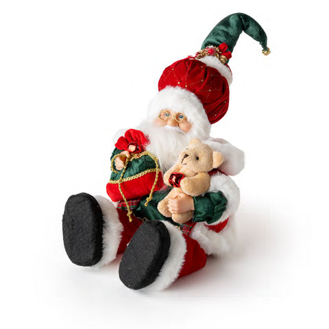 Fiori di Lena Statuina Babbo Natale in resina con carillon H50 cm