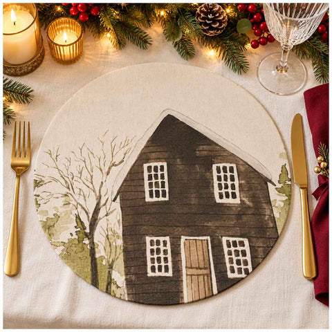 Chez Moi Set 2 sottopiatti cerati di natale "Chalet" D34 cm