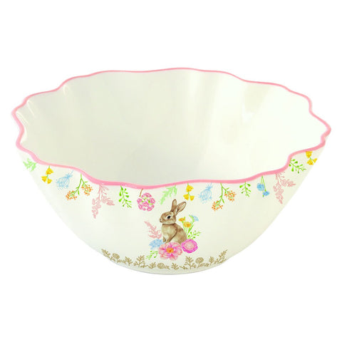 Easy Life Ciotola di pasqua in porcellana con coniglio e fiori "Tres Jolie" D16 cm