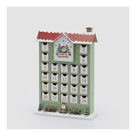 EDG Calendario dell'avvento in legno 24 caselle 25x9,5x35,5 cm