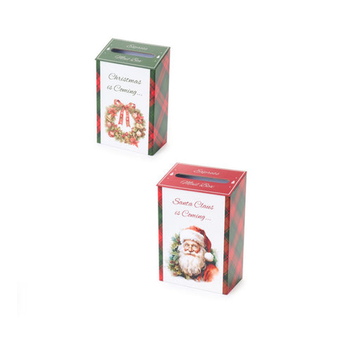 Lot de 2 porte-lettres en tissu « Noël approche » 20/22,5 cm