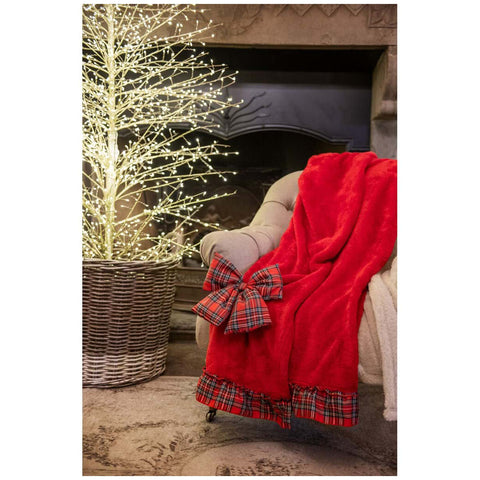 Plaid de Noël Blanc Mariclò avec nœud 140x170 cm 2 variantes (1 unité)